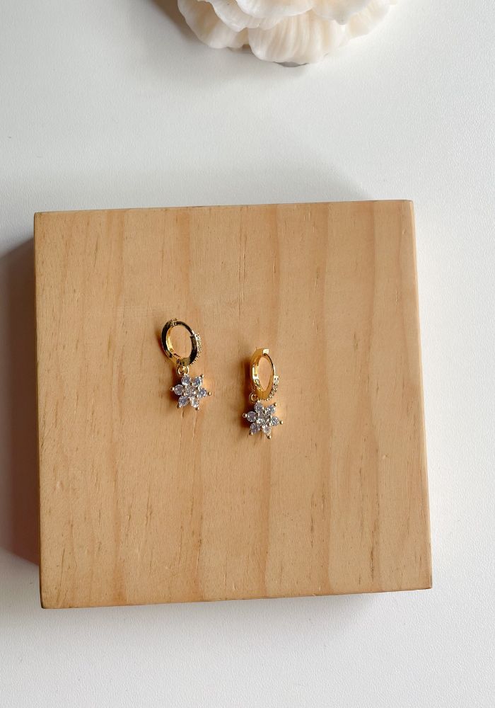 Arete Arracada Flor Zirconia