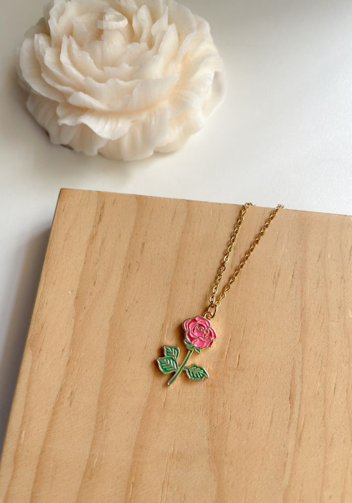 Collar Flor Rosa