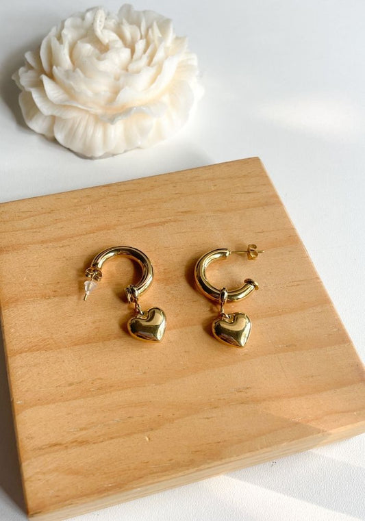 Aretes Corazón Colgante