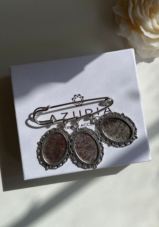 Broche Plateado Tres Fotos