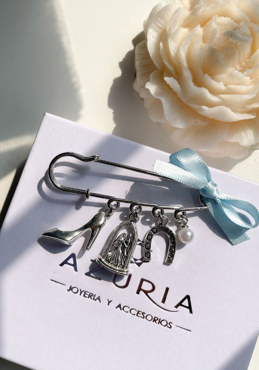 Broche de Novia Listón Azul