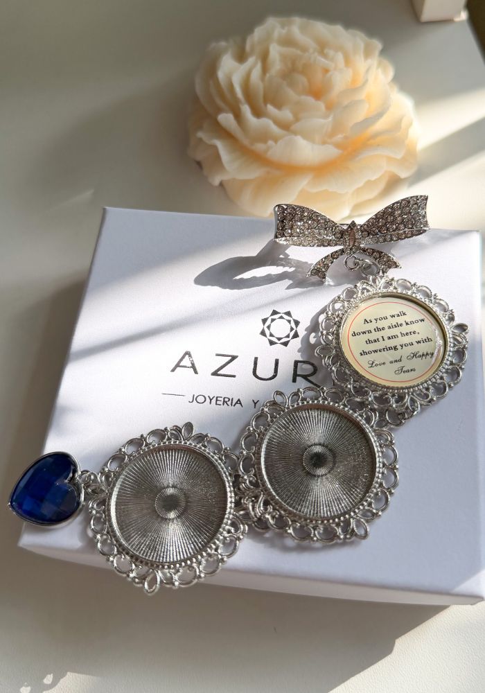 Broche Relicario Plateado Cristal