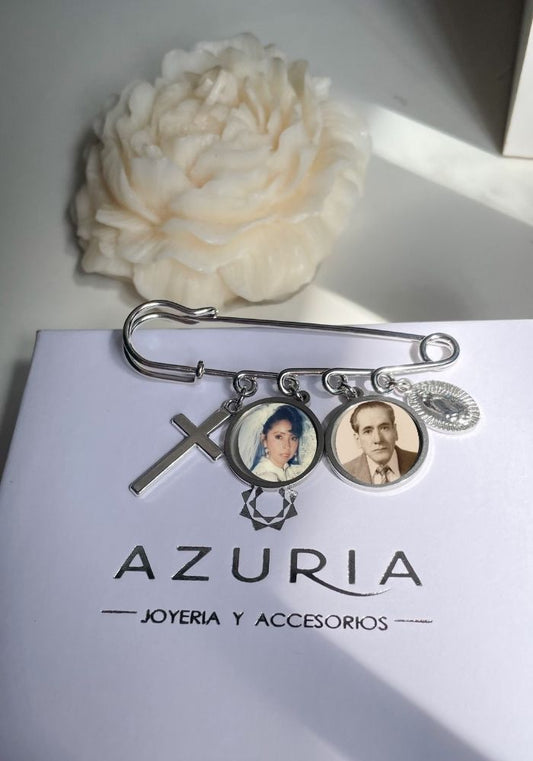 Broche Plateado Redondo