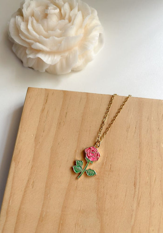 Collar Flor Rosa