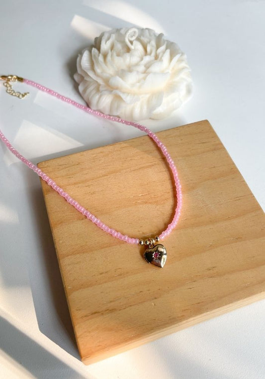 Collar Corazón Rosa